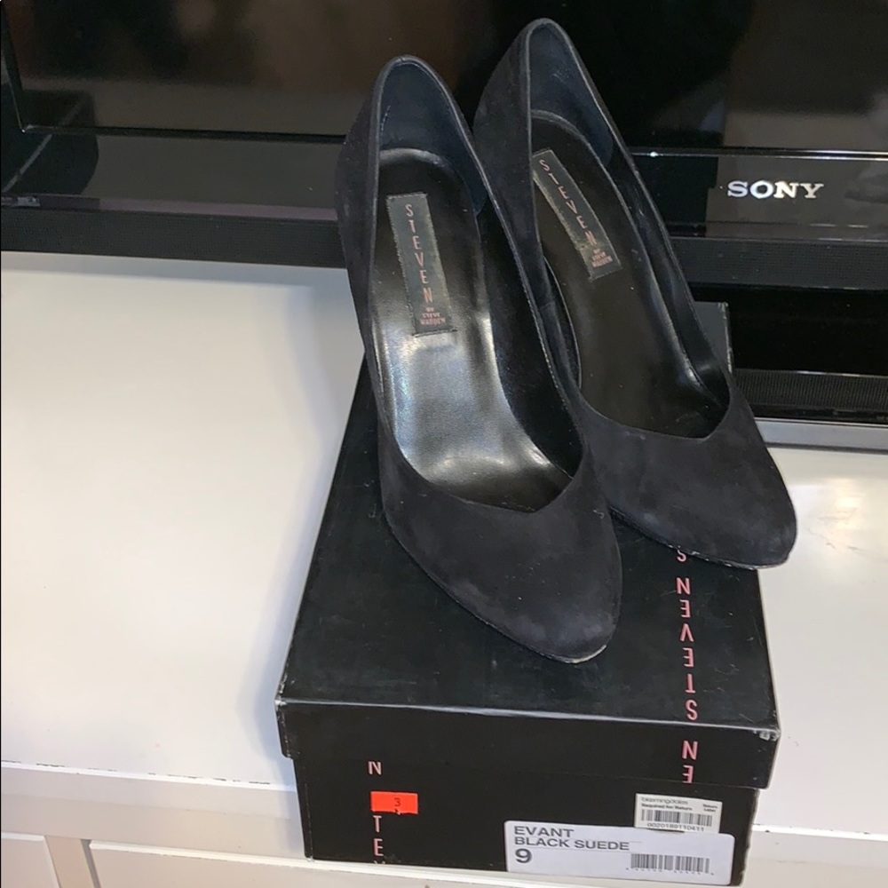 STEVEN EVANT BLACK SUEDE SHOES